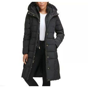 Cole Haan Box Quilt Down Puffer Jacket Black Size Medium NWT